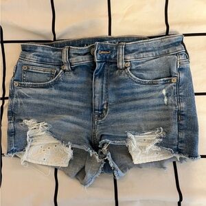 Distressed Denim Shorts